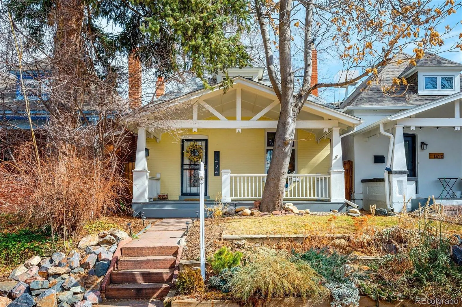 Cherry Creek & Congress Park — The 1893 bungalow at 1424 Fillmore Street with its west-facing front porch