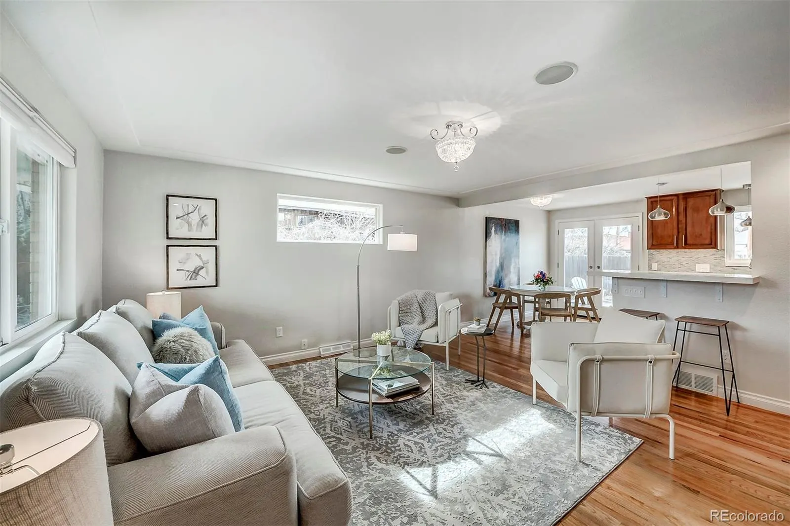 Living room with hardwood floors
