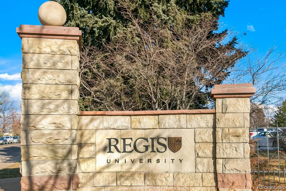 Regis University entrance sign