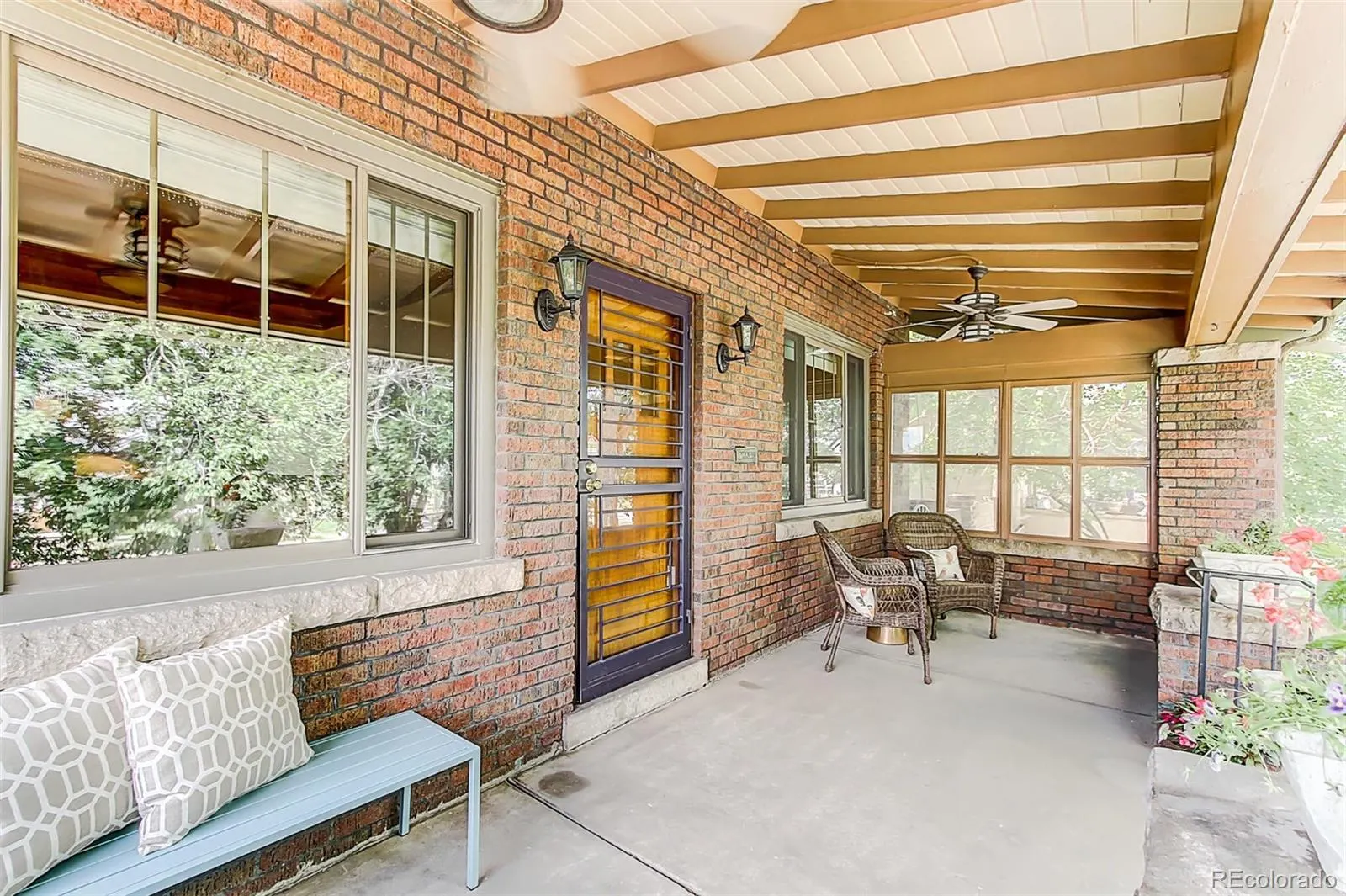 Covered porch seating