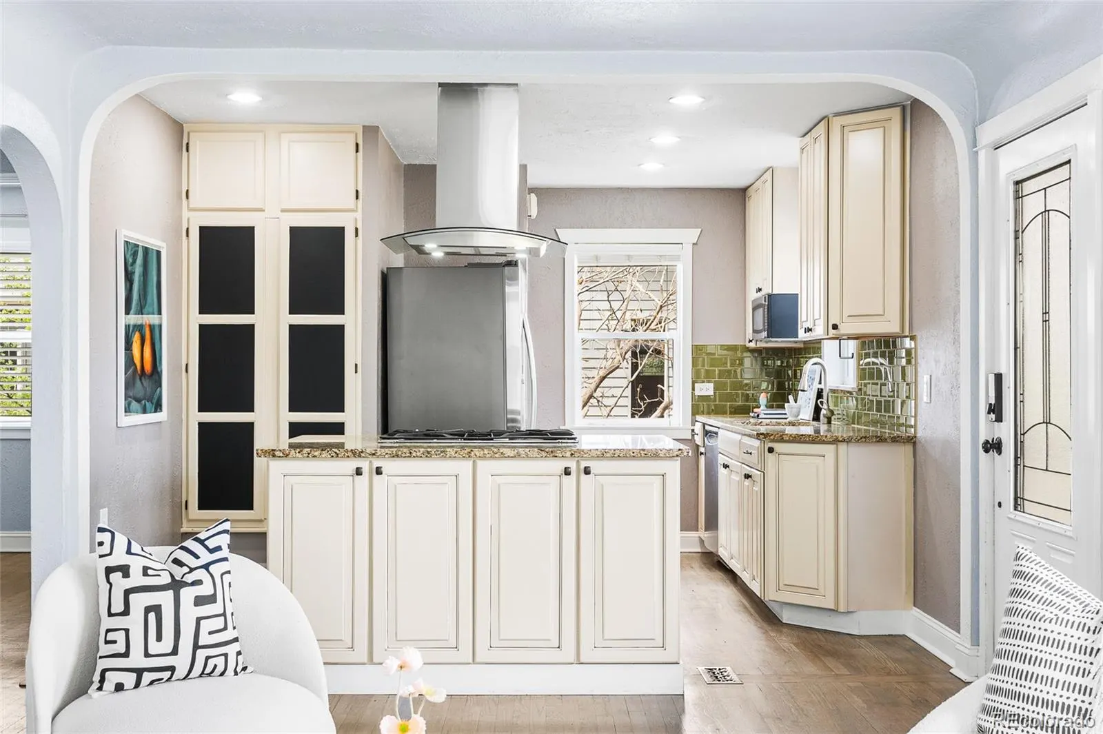 Kitchen with granite island