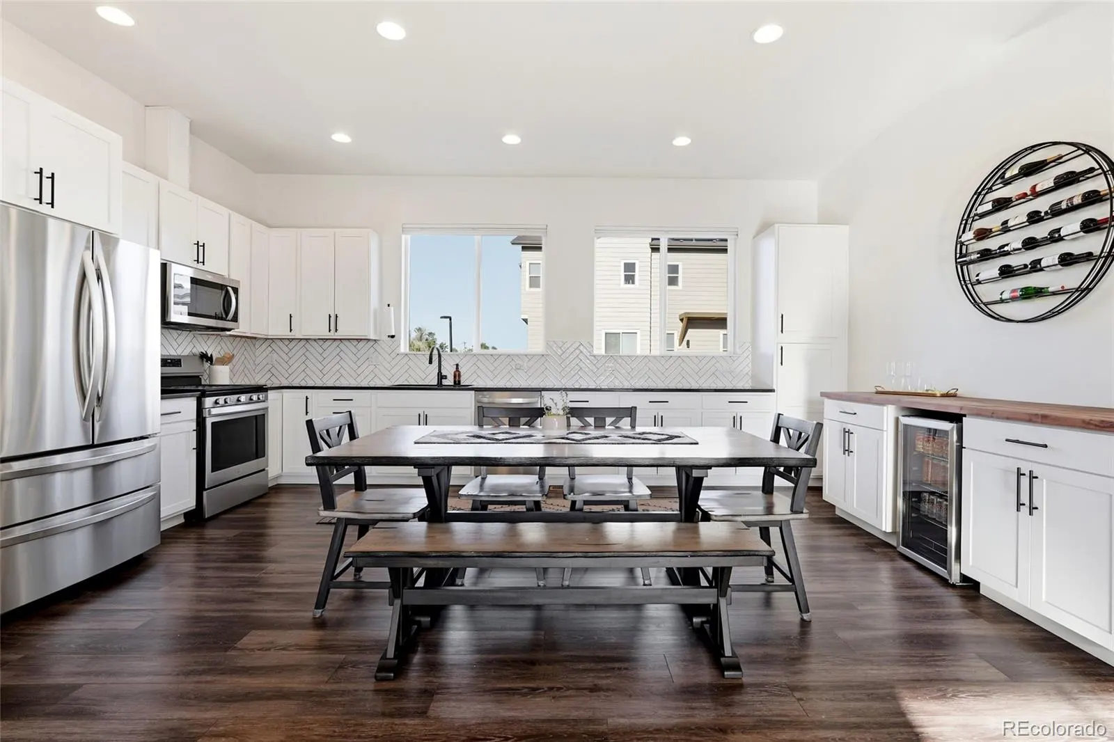 Kitchen and dining with coffee bar